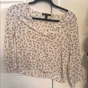 Forever21 Rose Crop Blouse